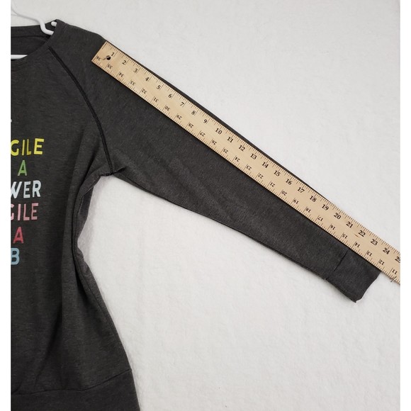 Ruth Bader Ginsburg Women's Fragile Like A Bomb Gray Long Sleeve XL - Picture 8 of 10